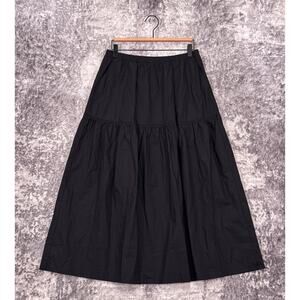 New perfectwhitetee Skirt Medium Womens Arielle Black Poplin Long